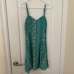 Green floral dress